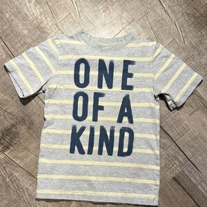 10/$10 Carter's Grey & Yellow Striped Tee with Navy Graphic size 6